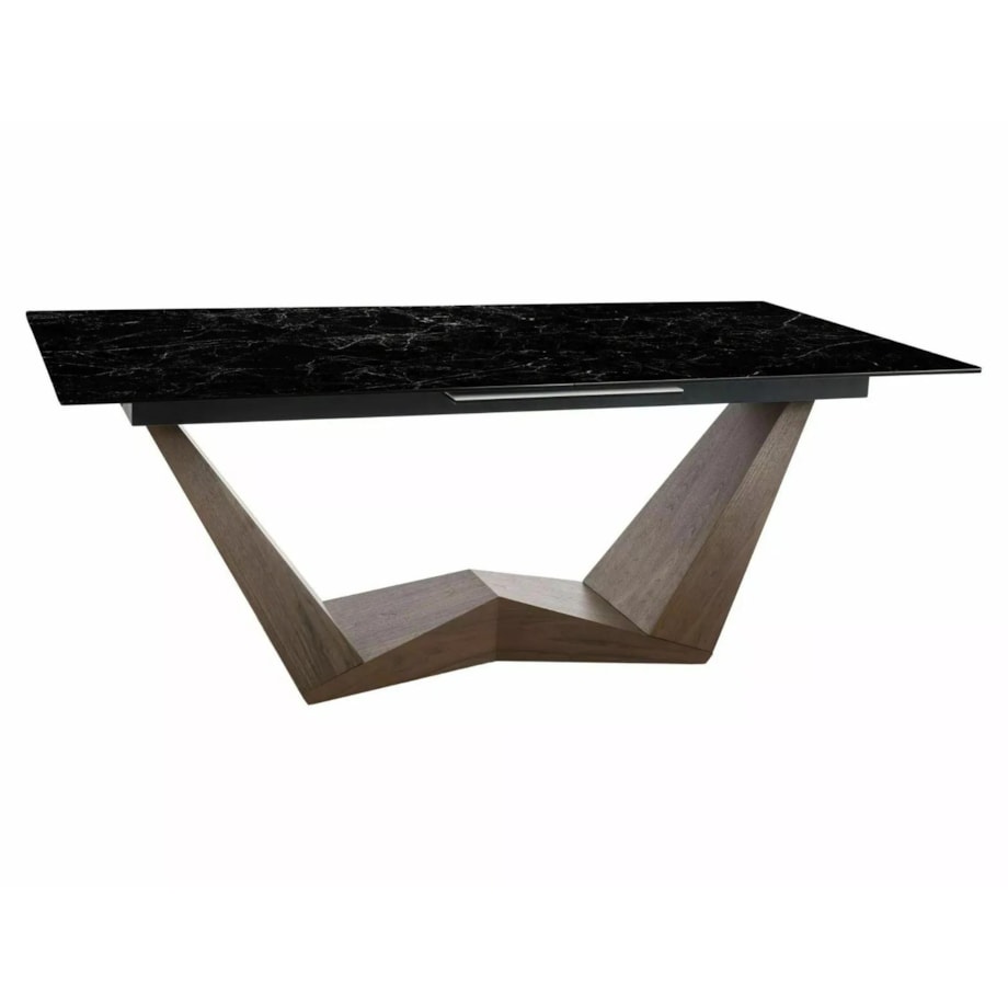 Stół rozkładany BONUCCI CERAMIC 200(250)x98 czarny marmur/orzech