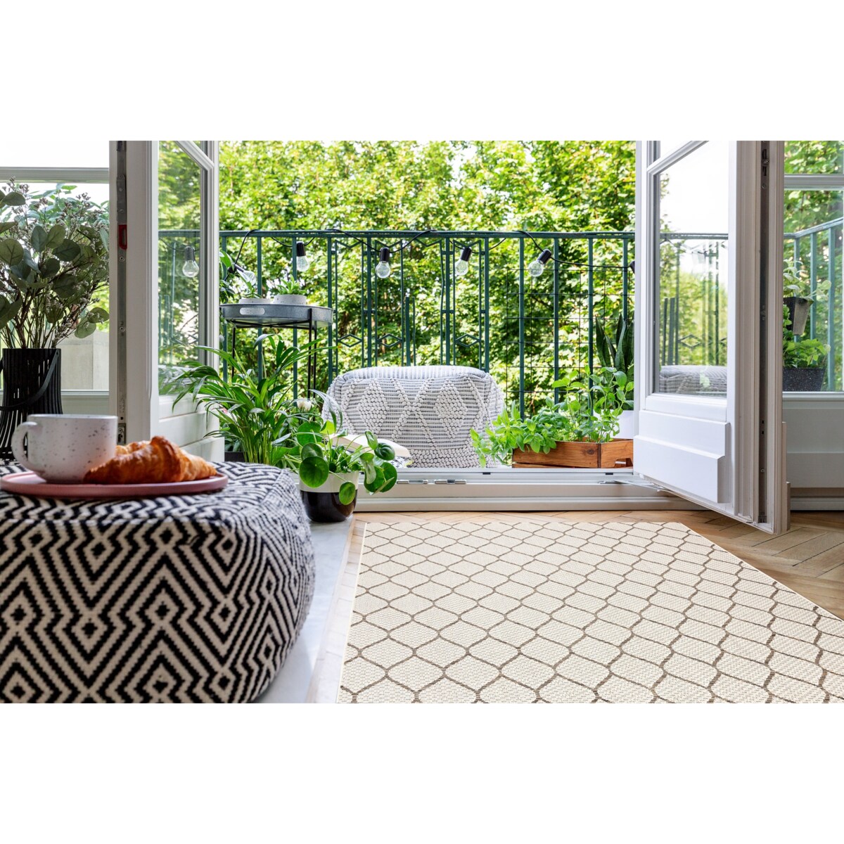 Dywan SZNURKOWY SIZAL BOHO 46211061 koniczyna 160x230 cm