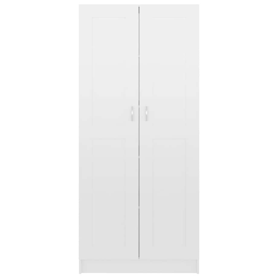 vidaXL Szafka na książki, biała, wysoki połysk, 82,5x30,5x185,5 cm