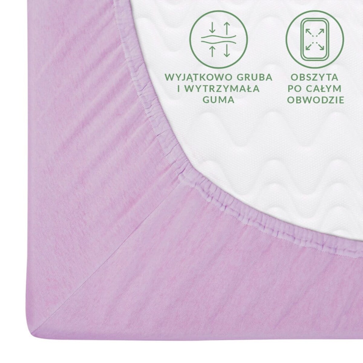 Prześcieradło jersey z gumką 200x220 kolor Wrzos