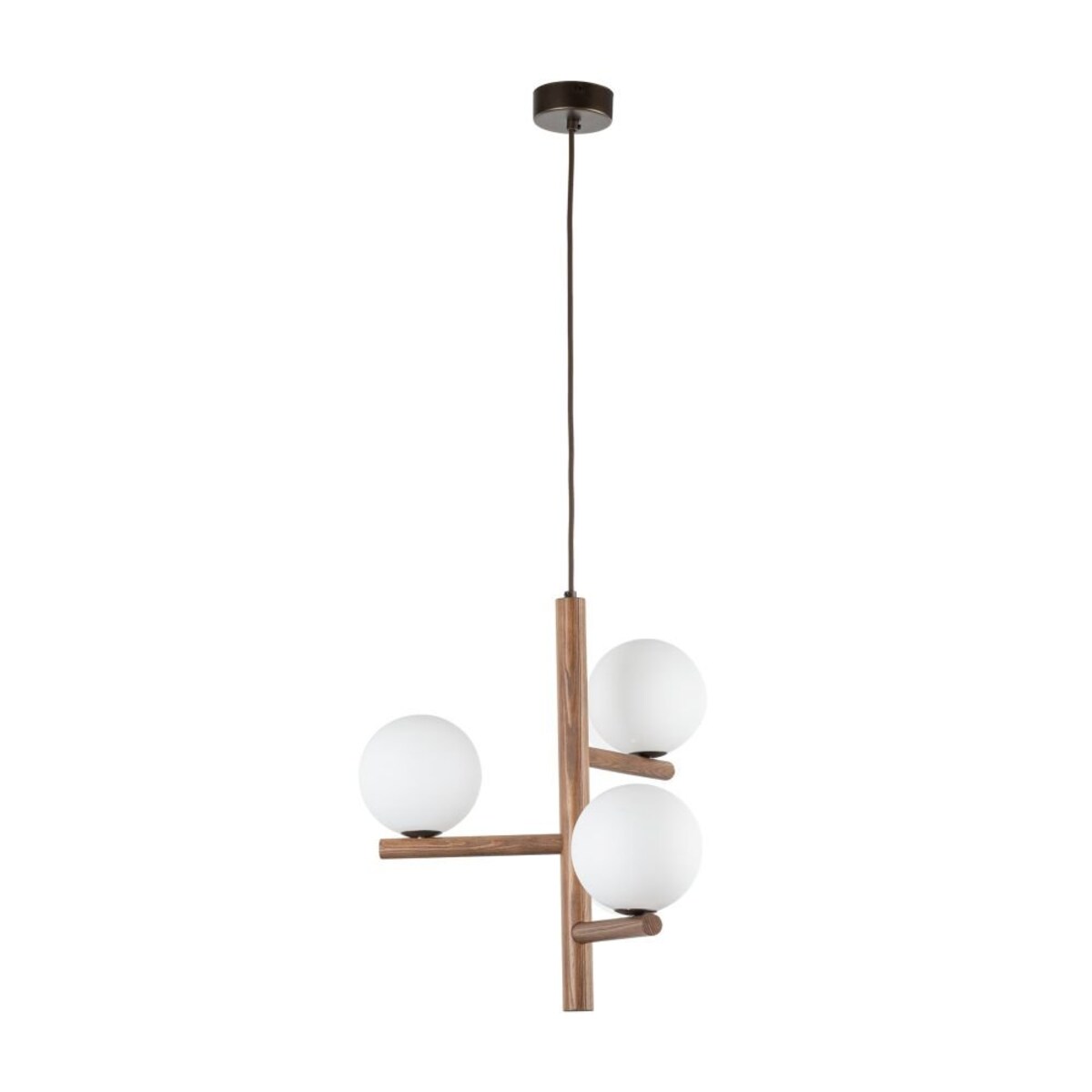 Lampa wisząca ESTERA WOOD ORZECH TK Lighting 10271, 3xG9, biała z orzechem, elegancka do salonu i jadalni