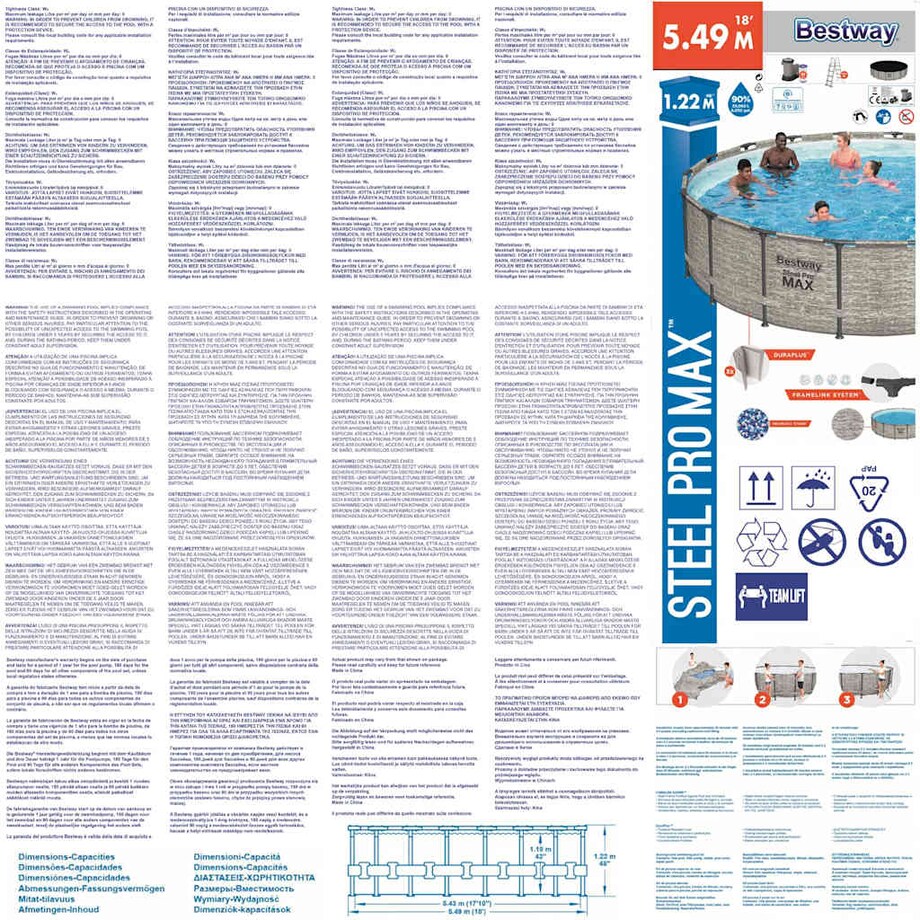 Bestway Basen Power Steel, 549x122 cm