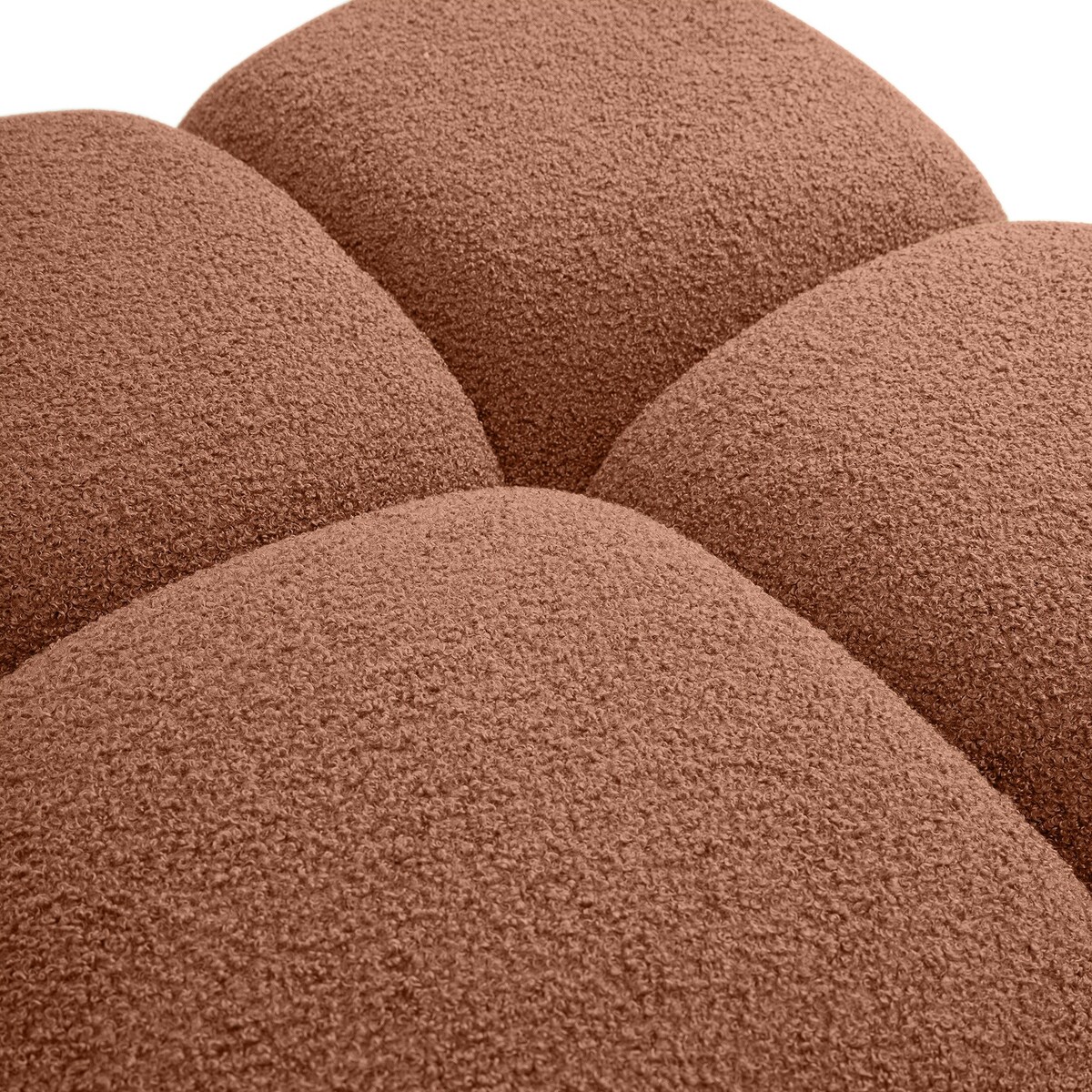 Pufa poczwórna PALIA - VI bouclé 43,5x72x72 miedziana