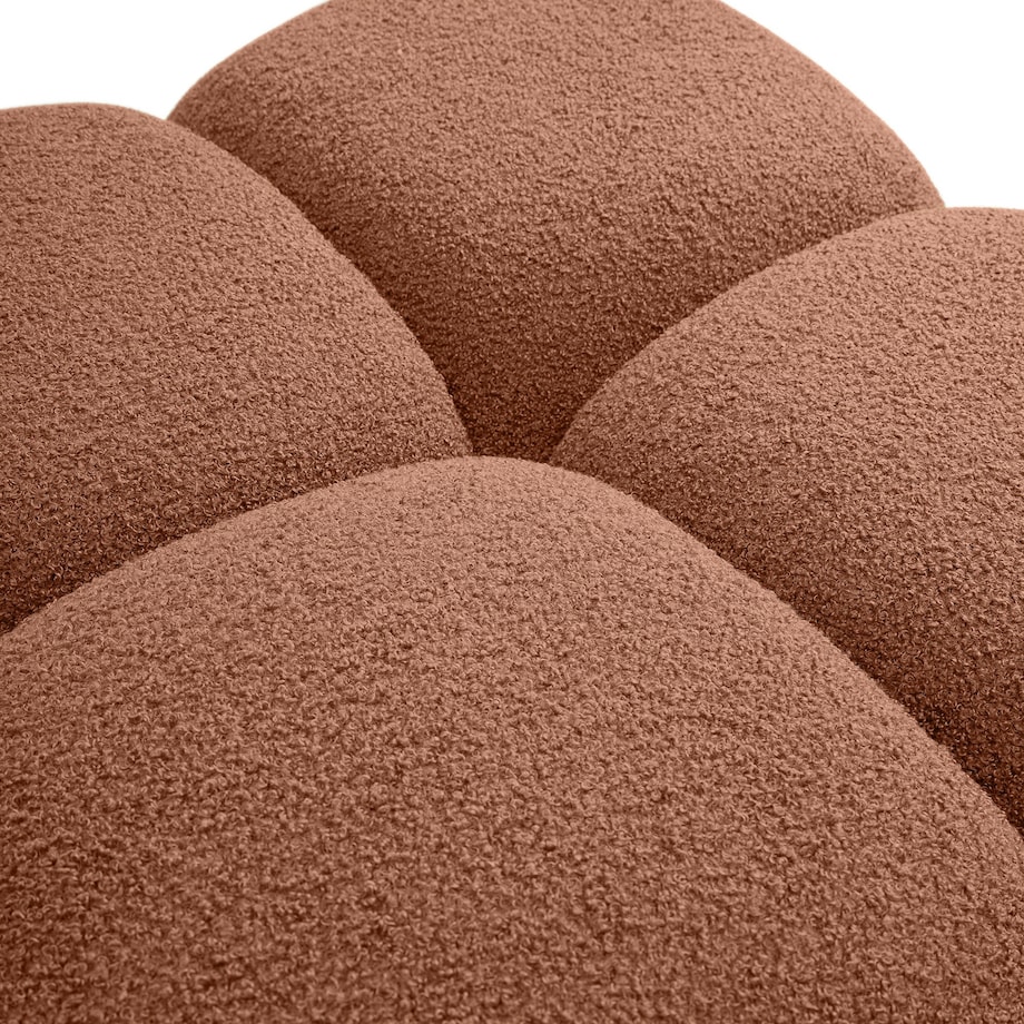 Pufa poczwórna PALIA - VI bouclé 43,5x72x72 miedziana