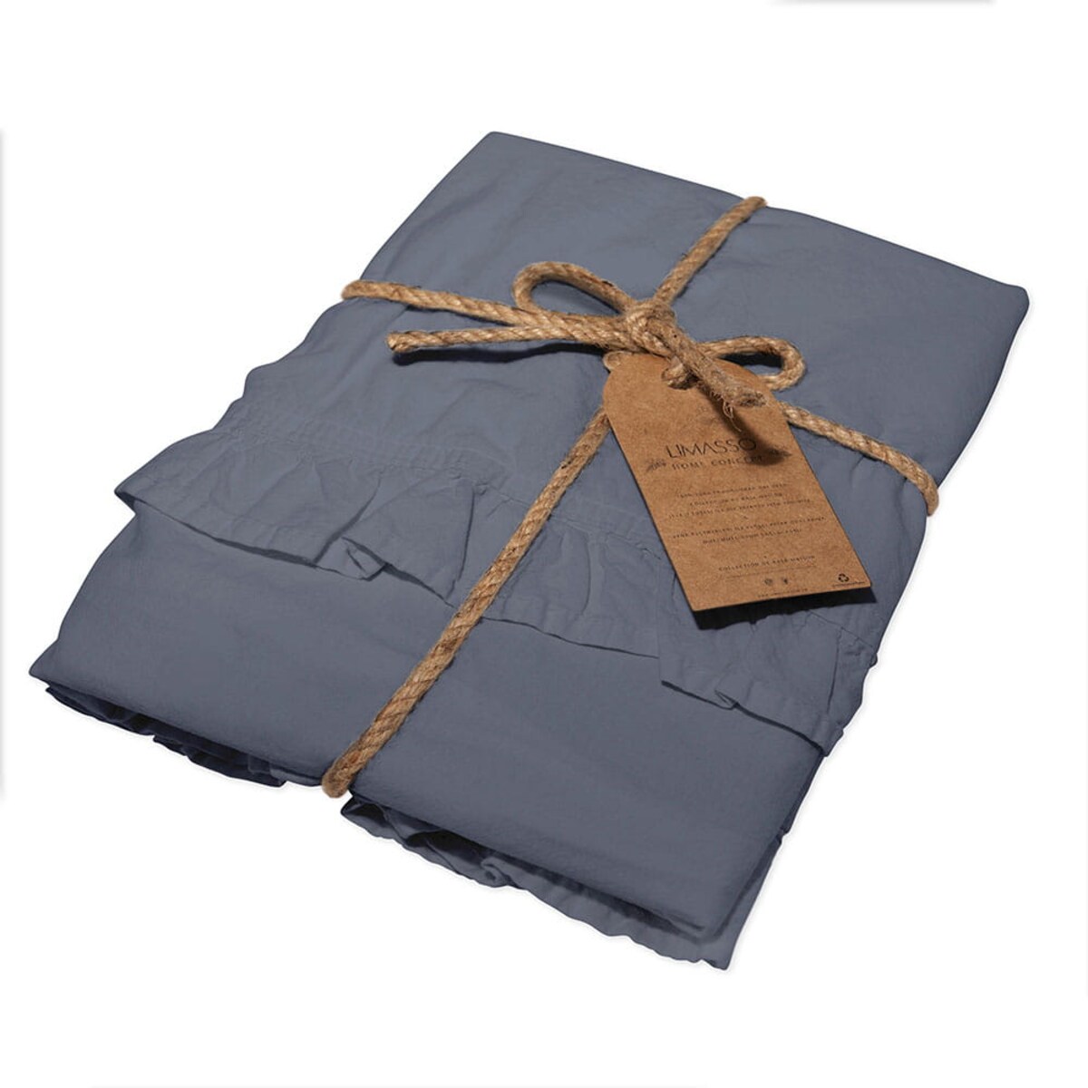 Komplet poszewek bawełnianych 2x40x40 cm z falbanką Stonewashed Exclusive Natural Grey