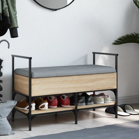 vidaXL Ławka na buty, dąb sonoma, 85,5x42x57,5 cm