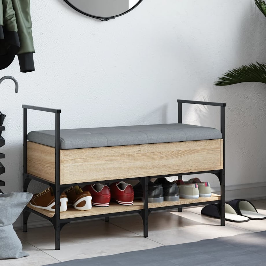 vidaXL Ławka na buty, dąb sonoma, 85,5x42x57,5 cm