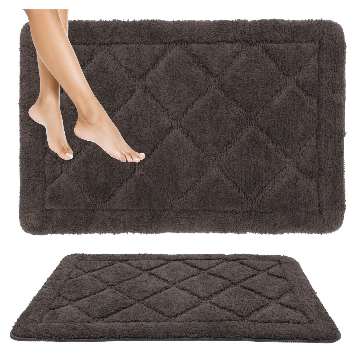 Zestaw 2szt Dywanik łazienkowy Soft 40x60 cm antypoślizgowy brązowy