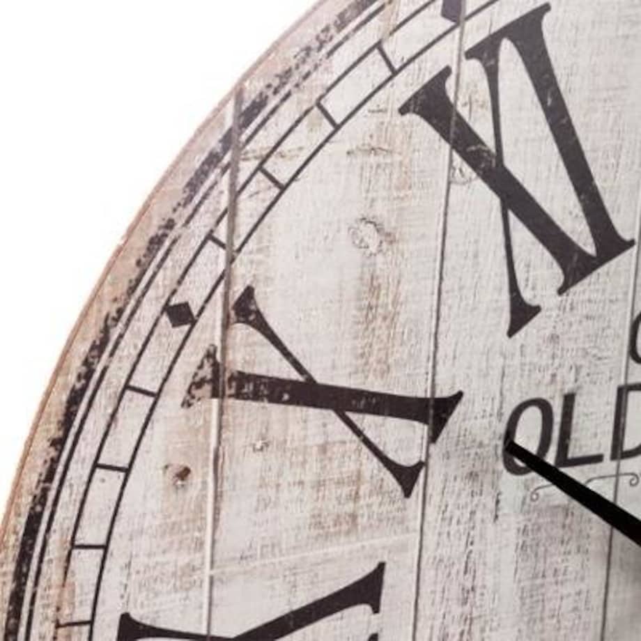 Zegar na ścianę drewniany z rzymskimi cyframi, zegar w starym stylu, Ø 38 cm