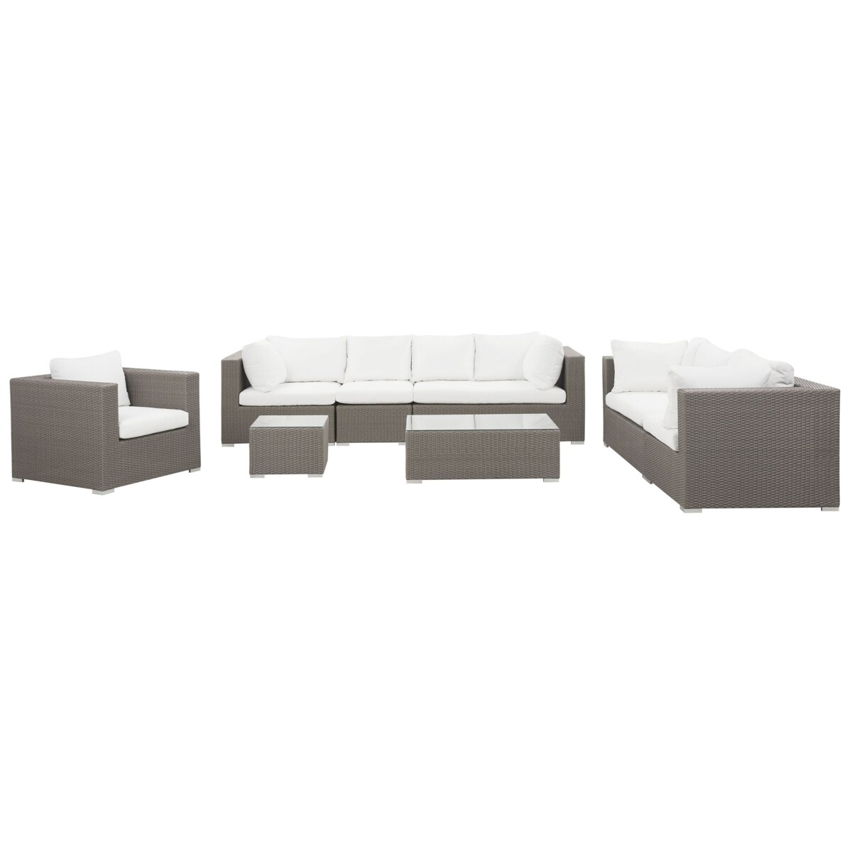 Zestaw ogrodowy z technorattanu 8-osobowy brązowy MAESTRO II