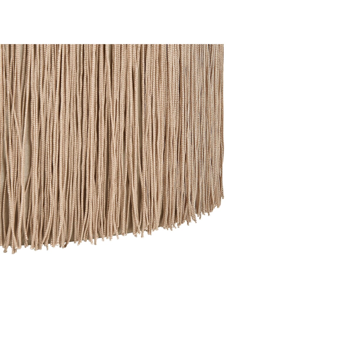 Puf z frędzlami ⌀ 36 cm beżowoszary VIRGINIA