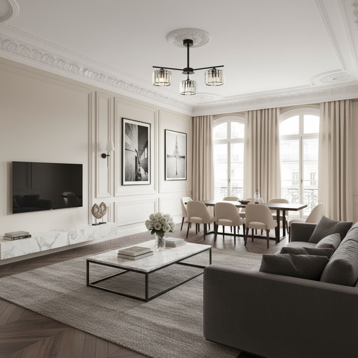 lampa sufitowa wisząca 3 punktowa edylit glamour do salonu