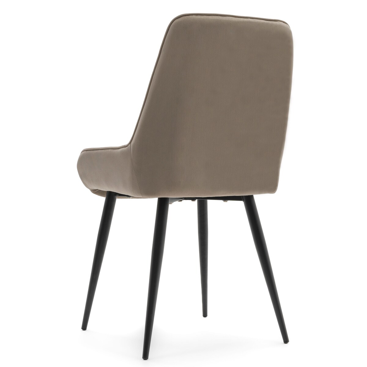 Krzesło tapicerowane welurowe do salonu jadalni nowoczesne LUCA ciemnobeżowa