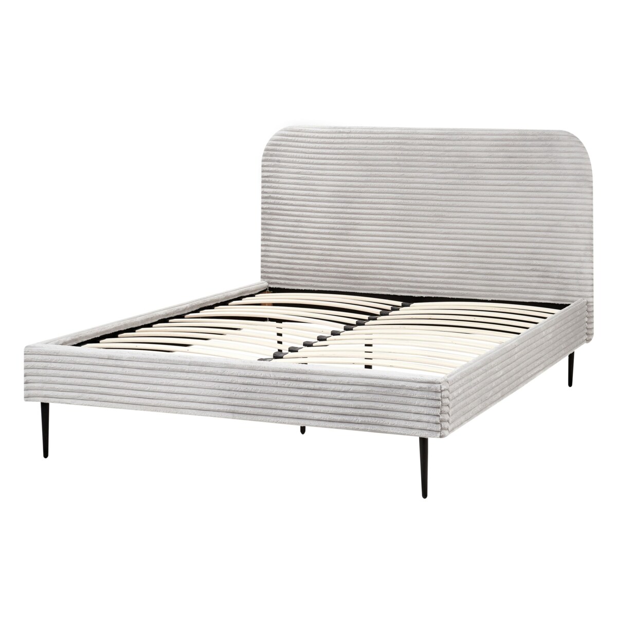 Łóżko Sztruks FLAYAT 140 x 200 cm Jasnoszary