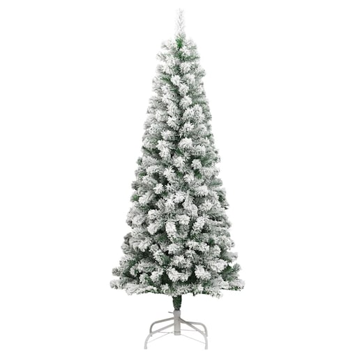 vidaXL Sztuczna choinka zawiasowa, ośnieżona, 240 cm