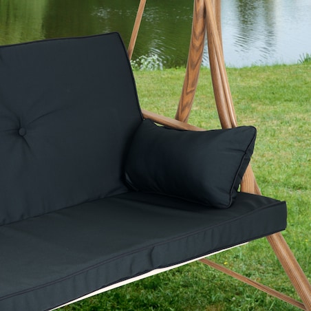 Huśtawka OGRODOWA 3 osobowa bujana z DASZKIEM duża METALOWA wolnostojąca