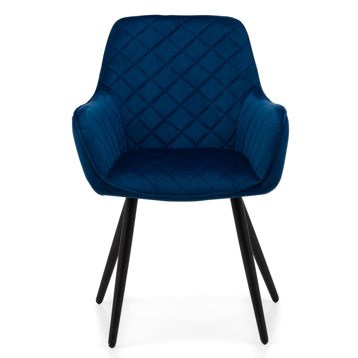 Krzesło tapicerowane COLIN aksamit velvet welur do salonu jadalni granatowy