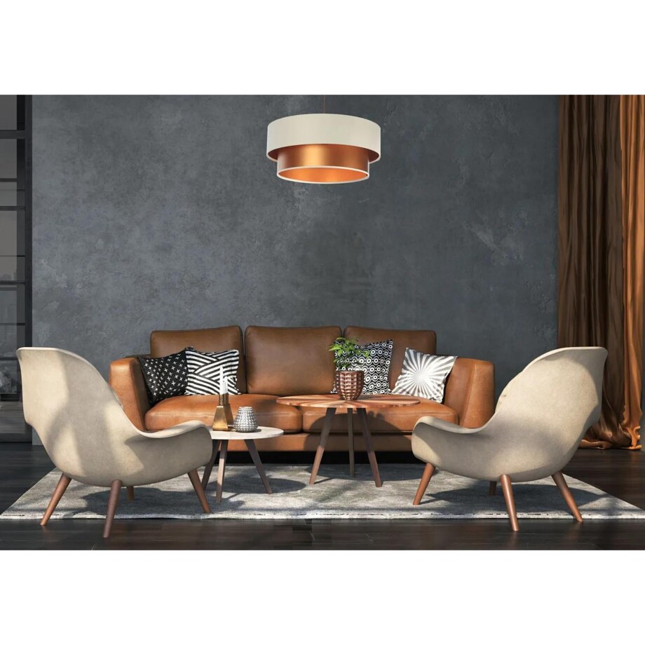 Lampa wisząca DOUBLE CREAM 40 kremowa/miedziana