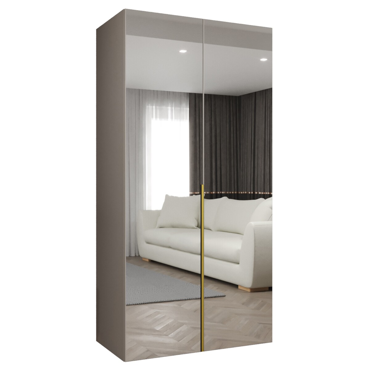 Szafa uchylna otwierana ALICANTE 3 100 wys. 202 cm Kaszmir + u. Złoty
