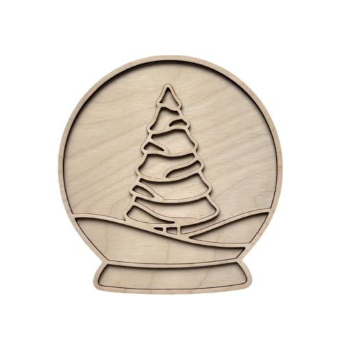 Świąteczna wysypywanka sensoryczna SZKLANA KULA drewniana mikołajki