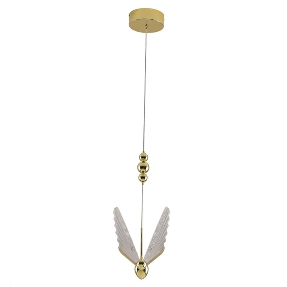 Glamour lampa zwieszana Mariposa LP-1715/1P Light Prestige LED 8W 3000-6000K motyl złota
