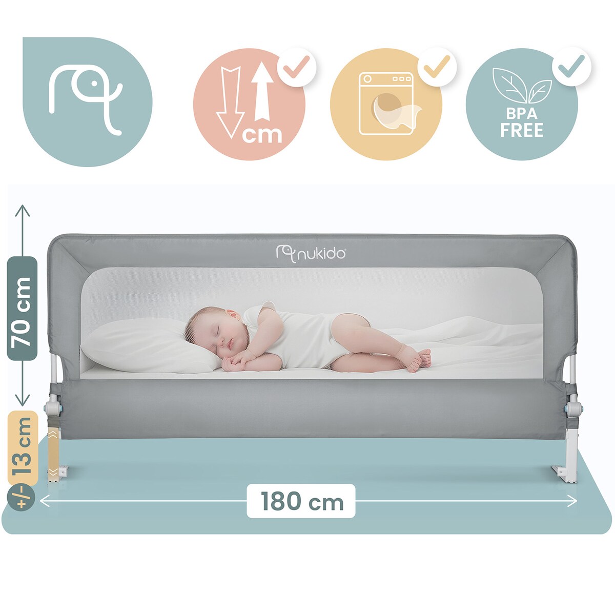 Barierka ochronna do łóżka bramka blokada Nukido 722800