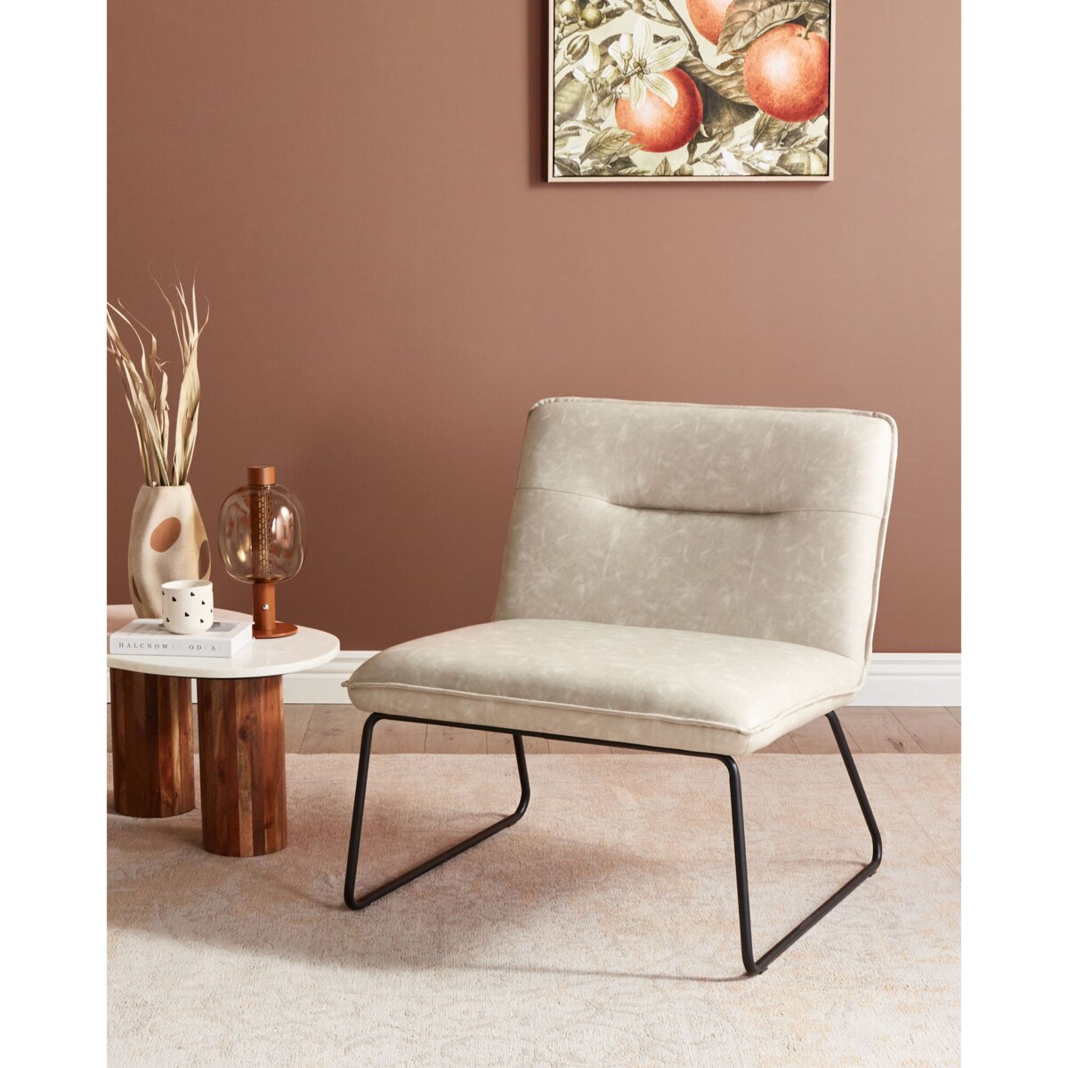 Fotel COTULLA Ekoskóra Jasnobeżowy