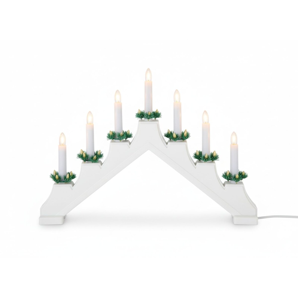 Świecznik dekoracyjny LED XMAS GLOW, 7 świeczek, 42,5 x 6 x 28 cm