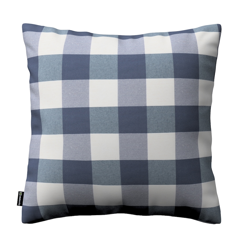 Poszewka Kinga na poduszkę 60x60 granatowo-biała krata (5,5x5,5cm)