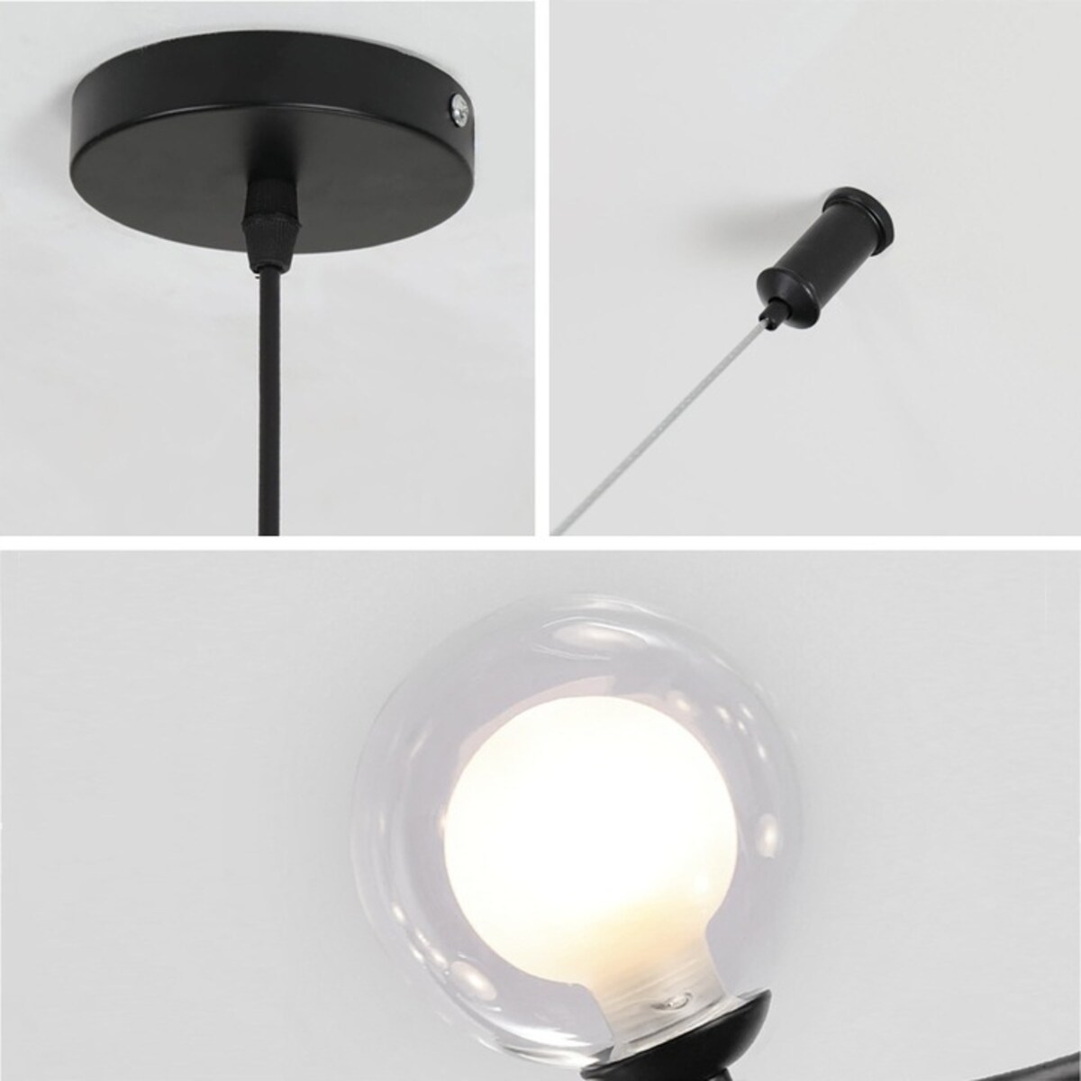 Lampa Sufitowa 8 Głowic Metalowa Czarna Industria