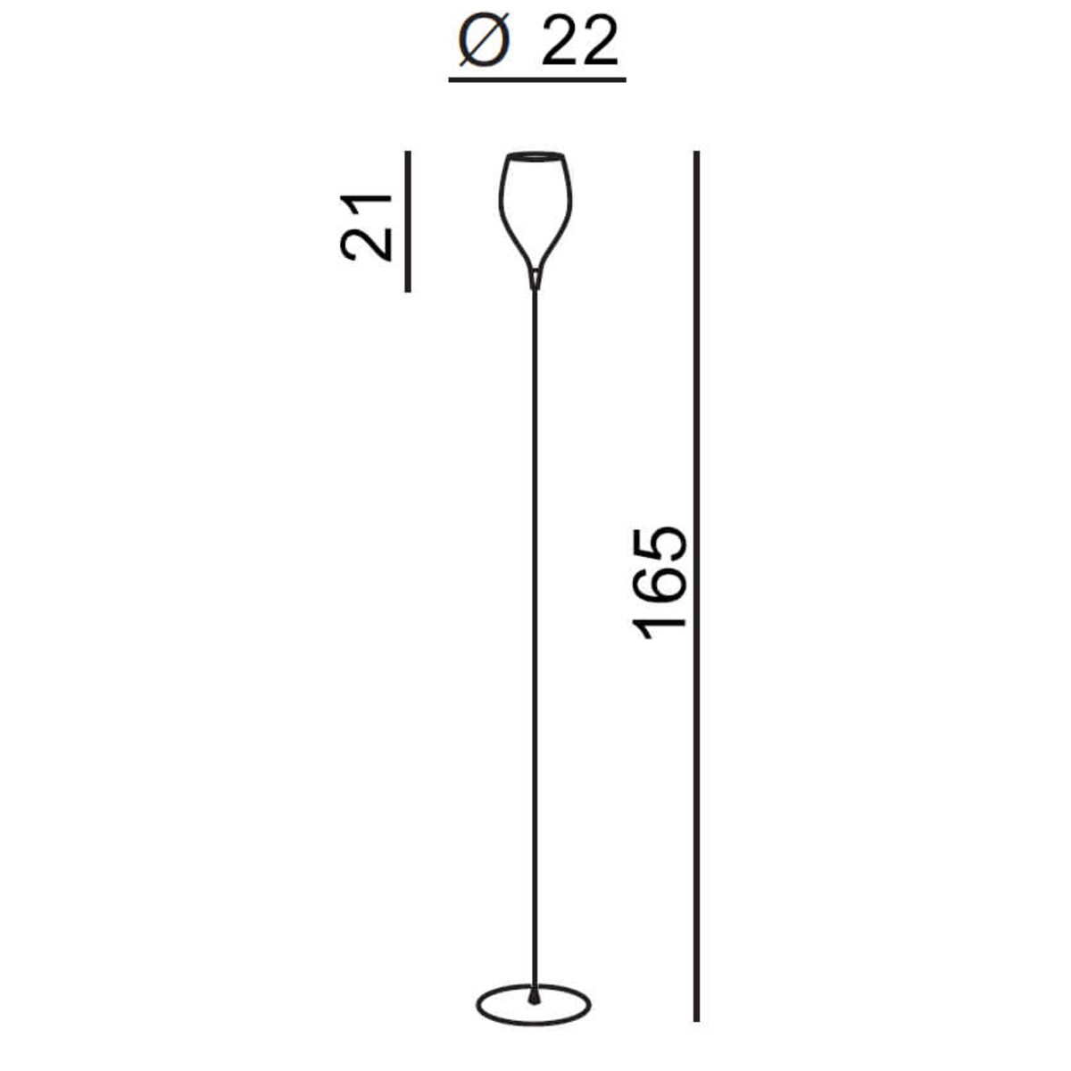 Podłogowa lampa pokojowa Izza stojąca szklana czarny połysk