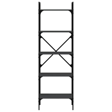 vidaXL 5-poziomowy regał na książki, czarny, 56x31,5x174 cm