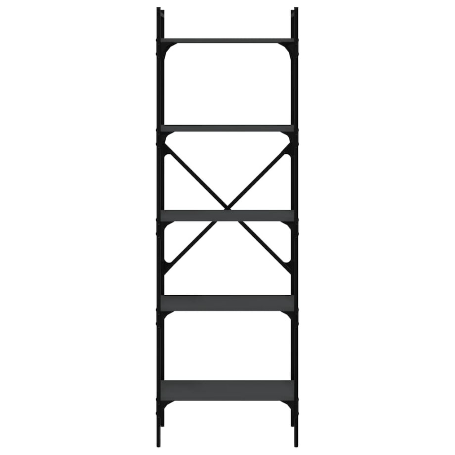 vidaXL 5-poziomowy regał na książki, czarny, 56x31,5x174 cm