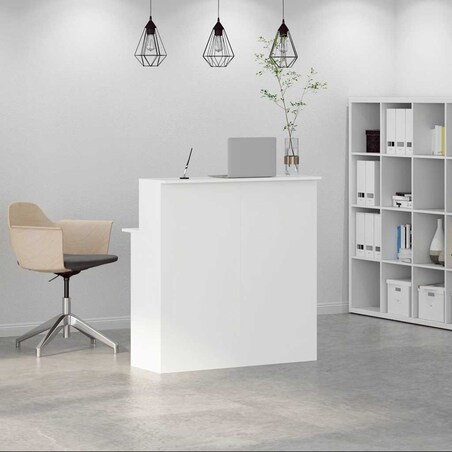 vidaXL Biurko recepcyjne białe 100x50x103,5 cm Drewno konstrukcyjne