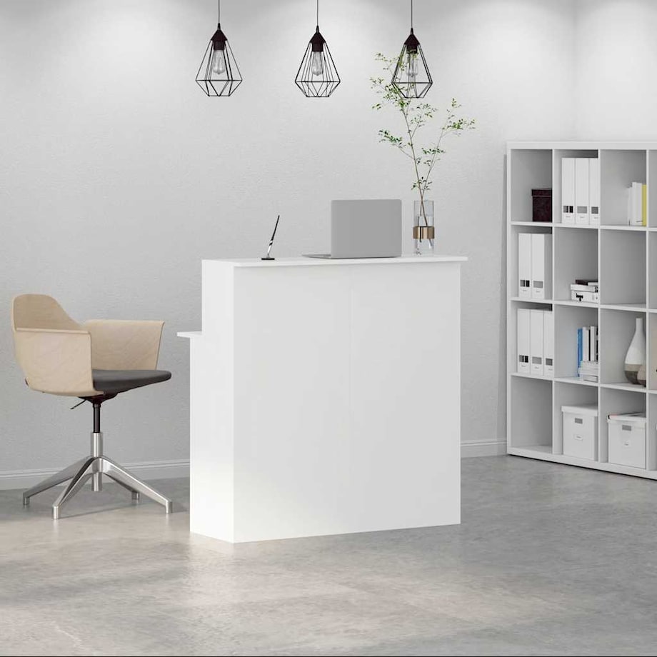 vidaXL Biurko recepcyjne białe 100x50x103,5 cm Drewno konstrukcyjne