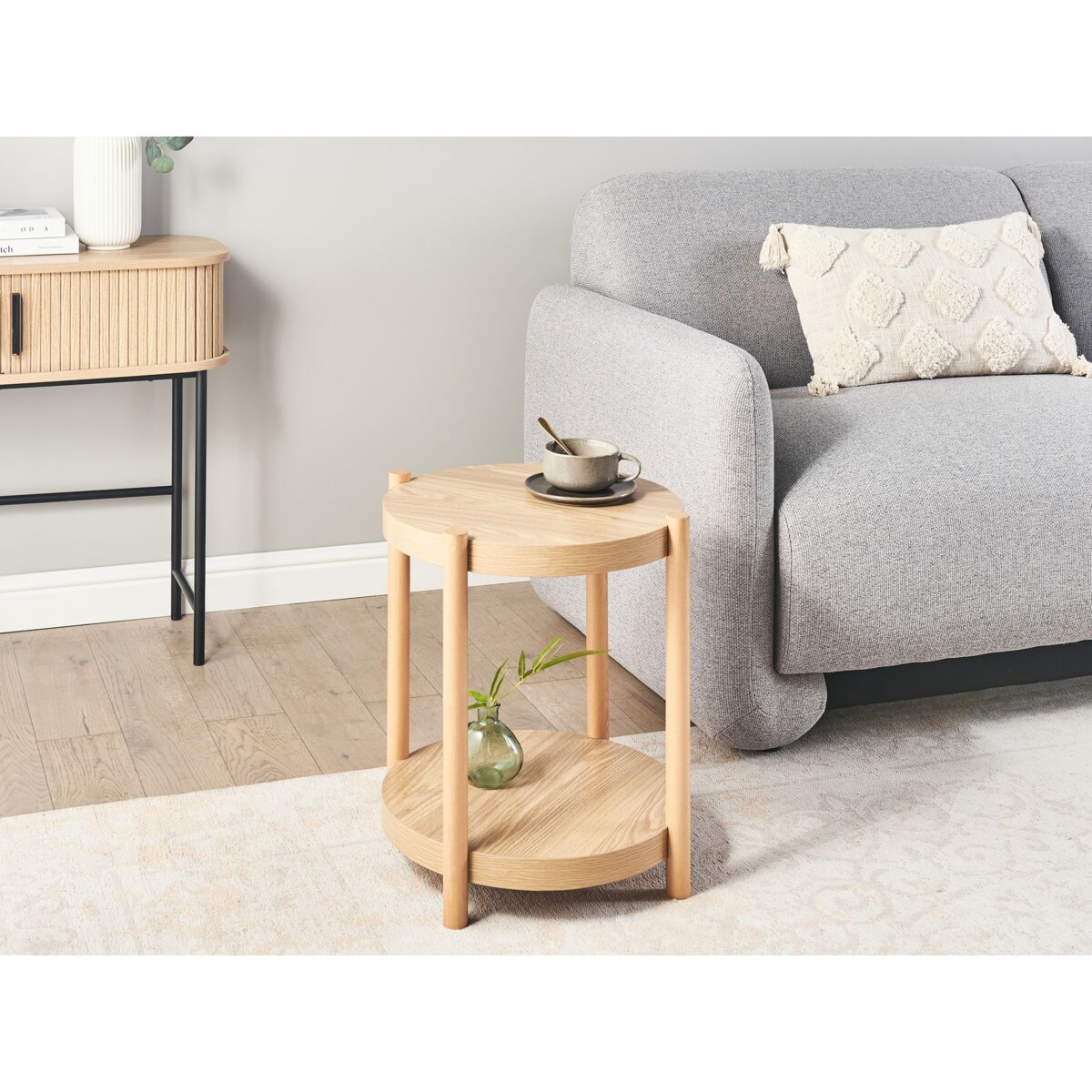 Stolik pomocniczy CONNELL Imitacja drewna Jasnobrązowy