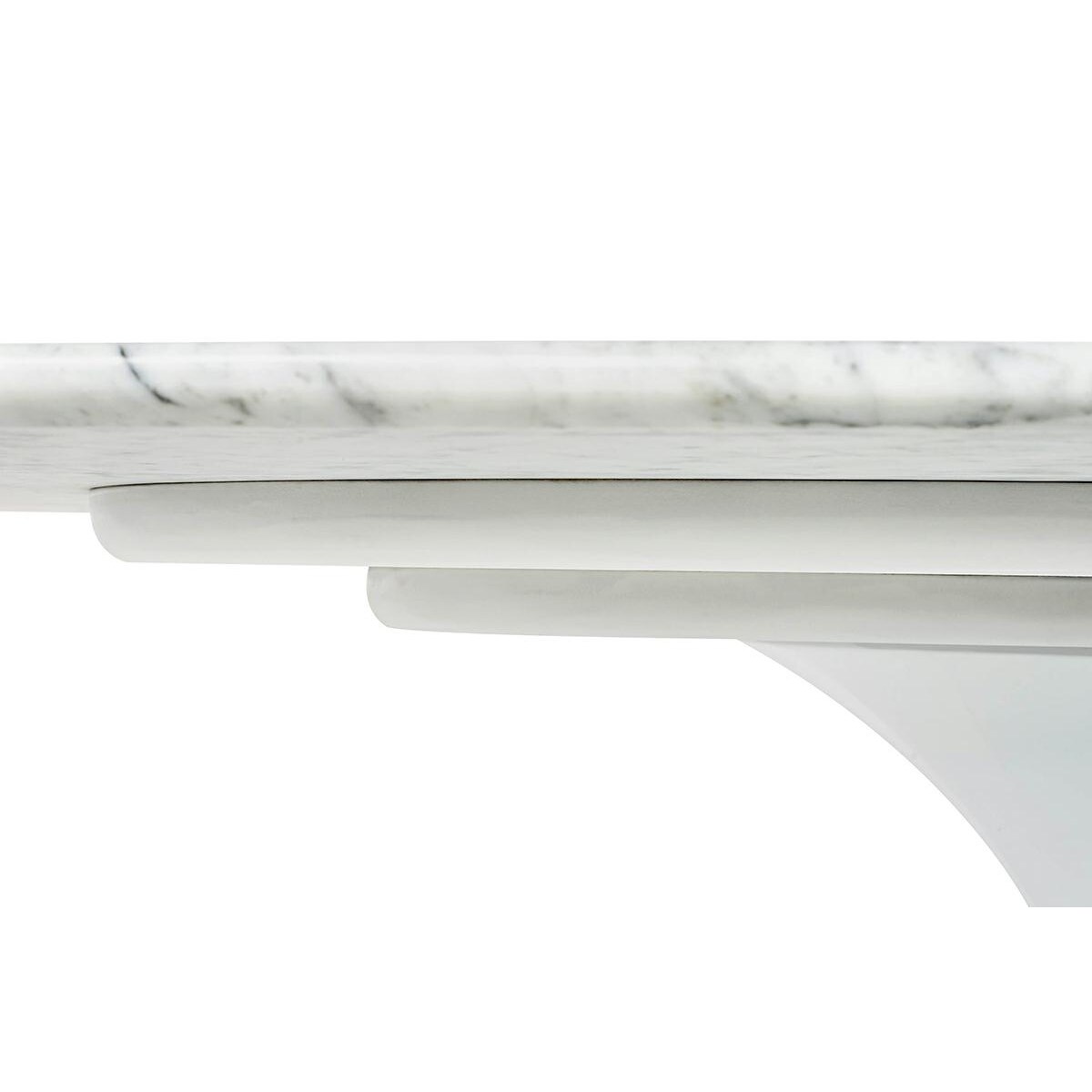 Stół TULIP ELLIPSE MARBLE CARRARA biały - blat owalny marmurowy, metal