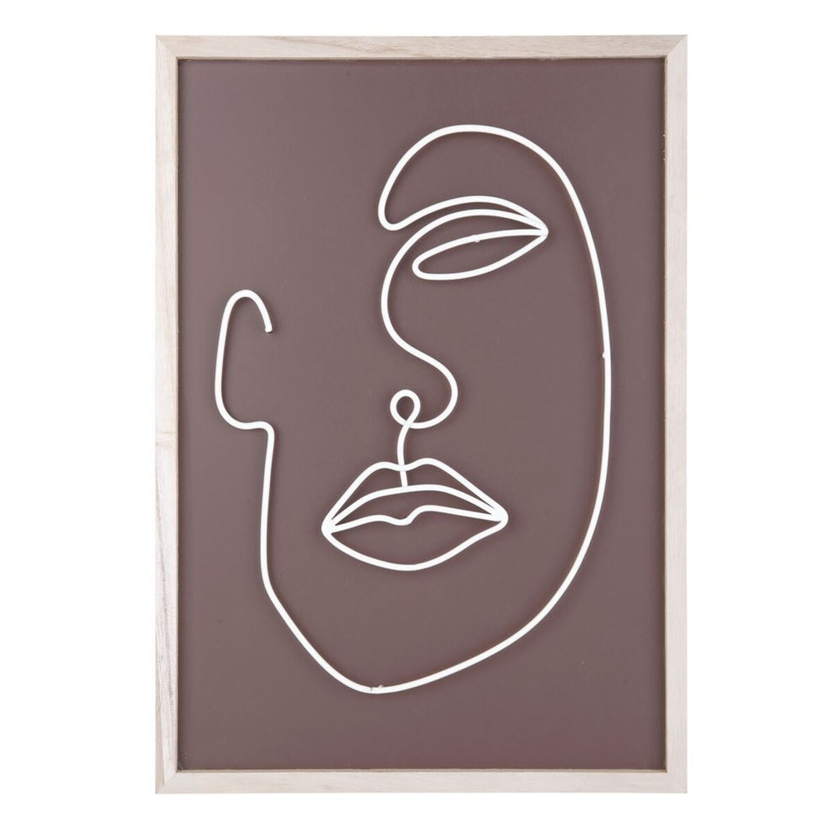 Dekoracja ścienna metalowy zarys twarzy 38x27x1,5 cm VISO