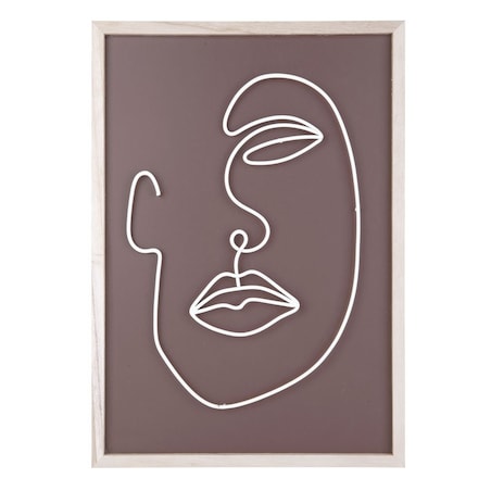 Dekoracja ścienna metalowy zarys twarzy 38x27x1,5 cm VISO