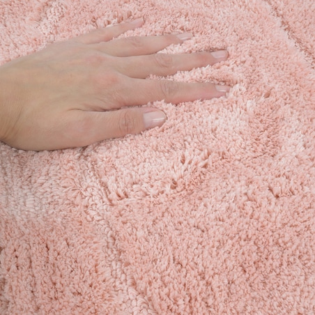 Zestaw 2szt Dywanik łazienkowy Soft 40x60 cm antypoślizgowy owalny różowy