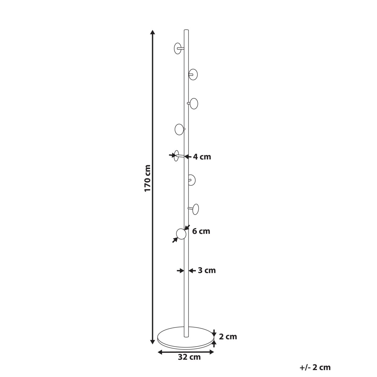 Wieszak na ubrania NOTUS Złoty