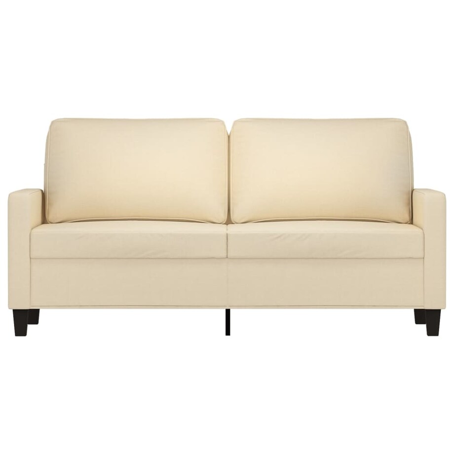 vidaXL 2-osobowa sofa, kremowa, 140 cm, tapicerowana tkaniną