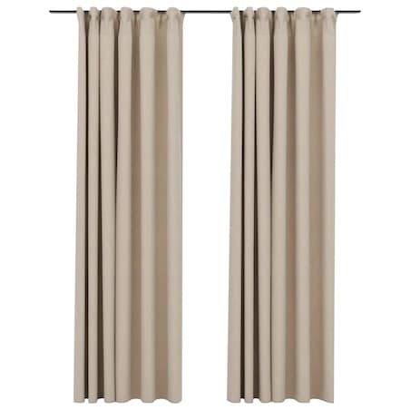 vidaXL Zasłony stylizowane na lniane, 2 szt., beżowe, 140x245 cm