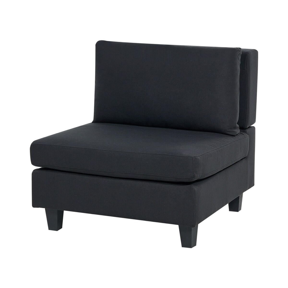 Tapicerowany narożnik modułowy 5-osobowy z otomaną czarny UNSTAD