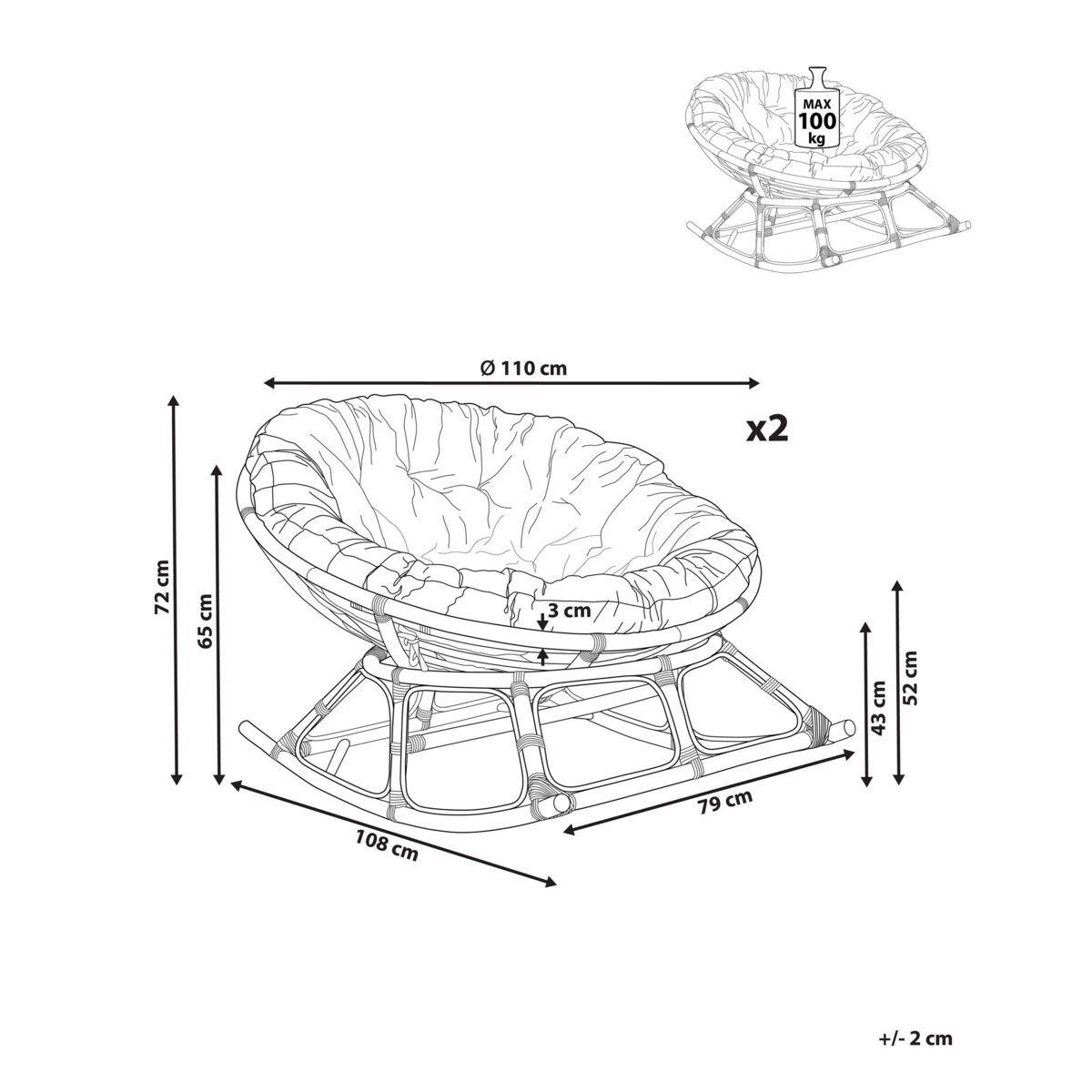 Krzesło ogrodowe Rattan Jasnobeżowy ORVIETO