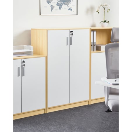 Szafka biurowa ZEHNA Jasny brąz/ biały