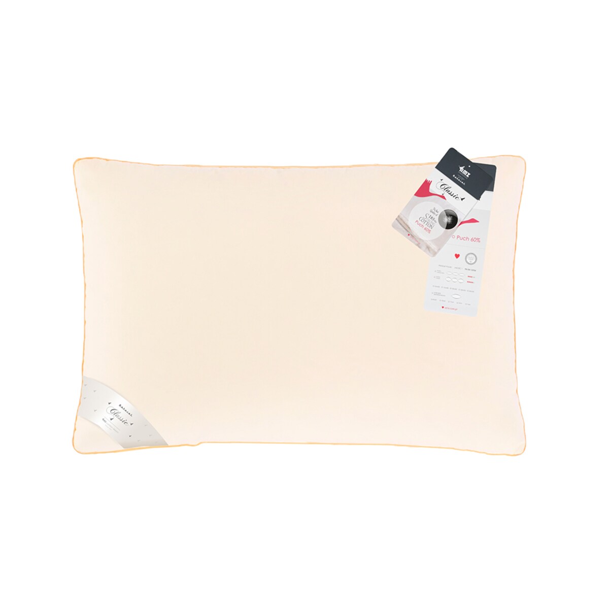 Poduszka Puch AMZ Kremowy, 40 x 40 cm, AMZ