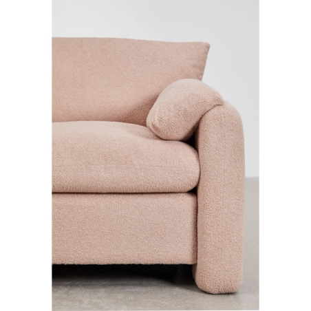 Fotel wypoczynkowy bouclé pudrowy róż Serra