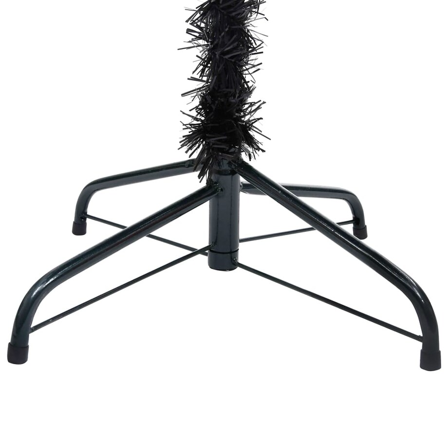 vidaXL Sztuczna choinka z lampkami i bombkami, czarna, 180 cm, PVC