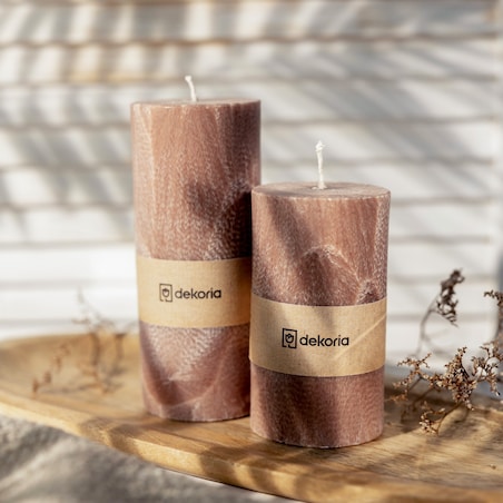 Świeca zapachowa palmowa walec Old Pink, 7,5x7,5x13 cm